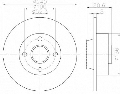 HELLA PAGID 8dd355113481 -  Тормозной диск